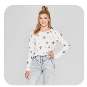 Grayson/Threads Cream Gray Star Sweatshirt XL